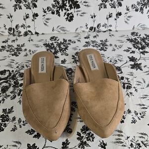 Steve Madden Camel Suede Mules B114